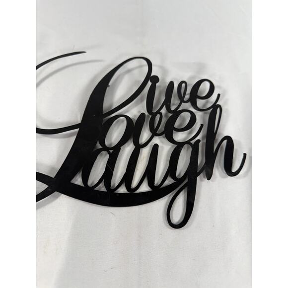 Rustic Black "Live Love Laugh" Wall Decor Sign Inspirational Word Art Home Decor - Picture 2 of 3